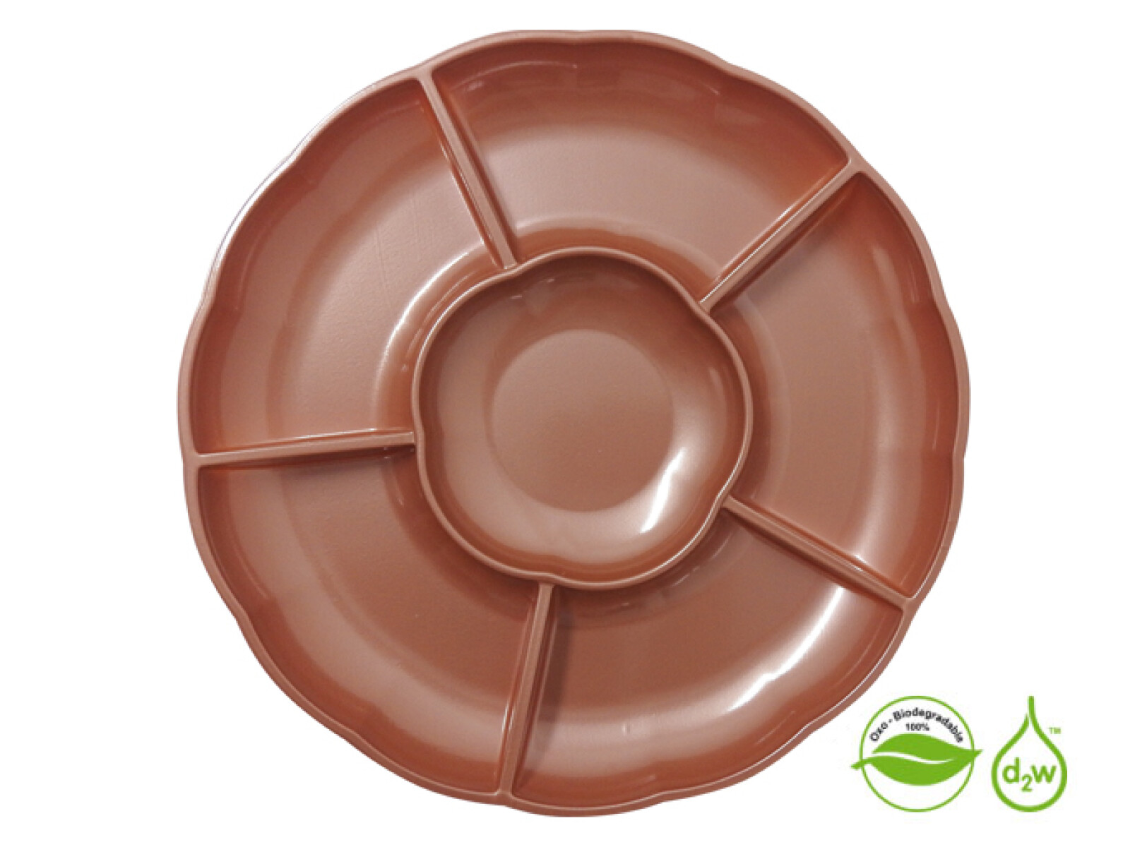 Bandeja Circular Biodegradable para Copetin x3 Un - Gold Rose 