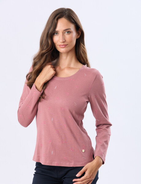 REMERA ESTAMPADA DE ALGODÓN Rosado