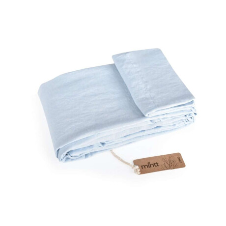 Funda Nórdica Lino Algodón Percal 165 grs P acolchado 230x260 Celeste