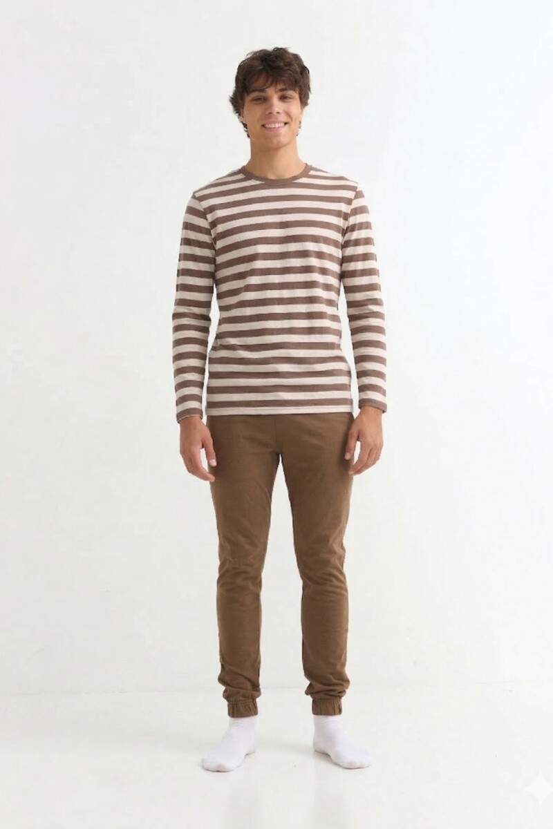 Pijama a rayas KHAKI