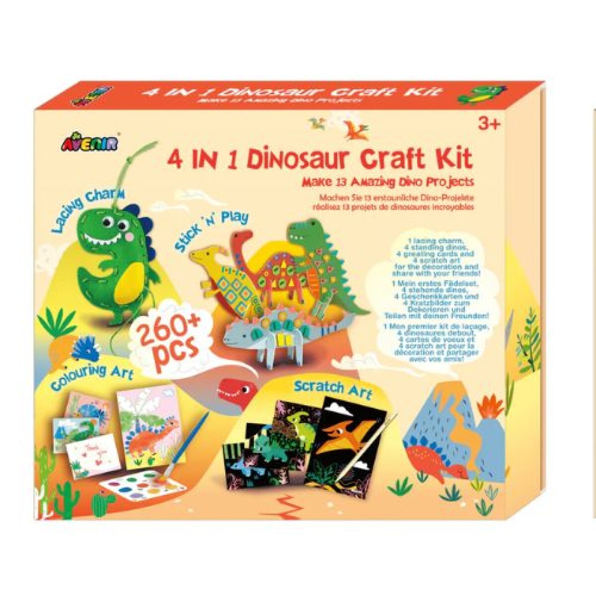 Kit Craft 4 en 1 Dinosaurios - Kit Craft 4 En 1 Dinosaurios 