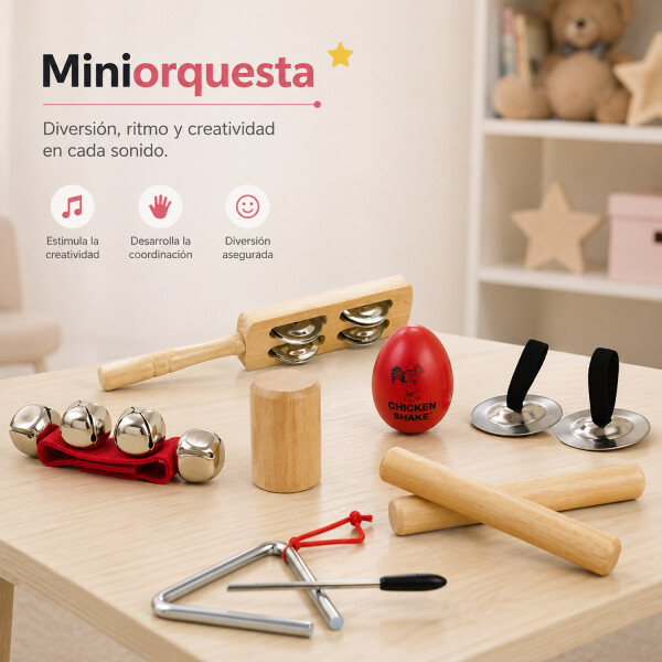 Mini Orquesta Infantil Memphis Dp505w Kit De Percusión MINI ORQUESTA PERCUSION MEMPHIS DP505W