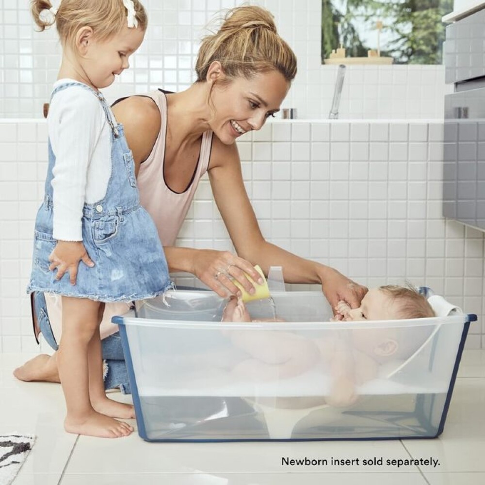 Baño Stokke flexibath set c reposera transparente celeste