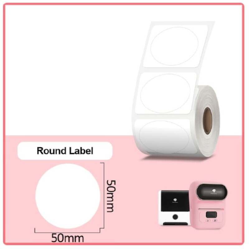 Etiqueta redonda 50mm*50mm blanca impresora M110 130 uds. blanco Etiqueta redonda 50mm*50mm blanca impresora M110 130 uds. blanco