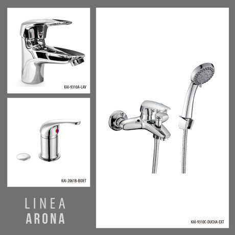 Juego Completo De Griferia Incluye Ducha Exterior,Lavatorio Bajo Y Bidet CROMO