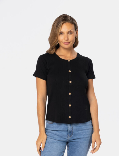 REMERA CON BOTONES Negro