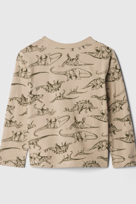Remera Grafico Manga Larga Toddler Niño Khaki