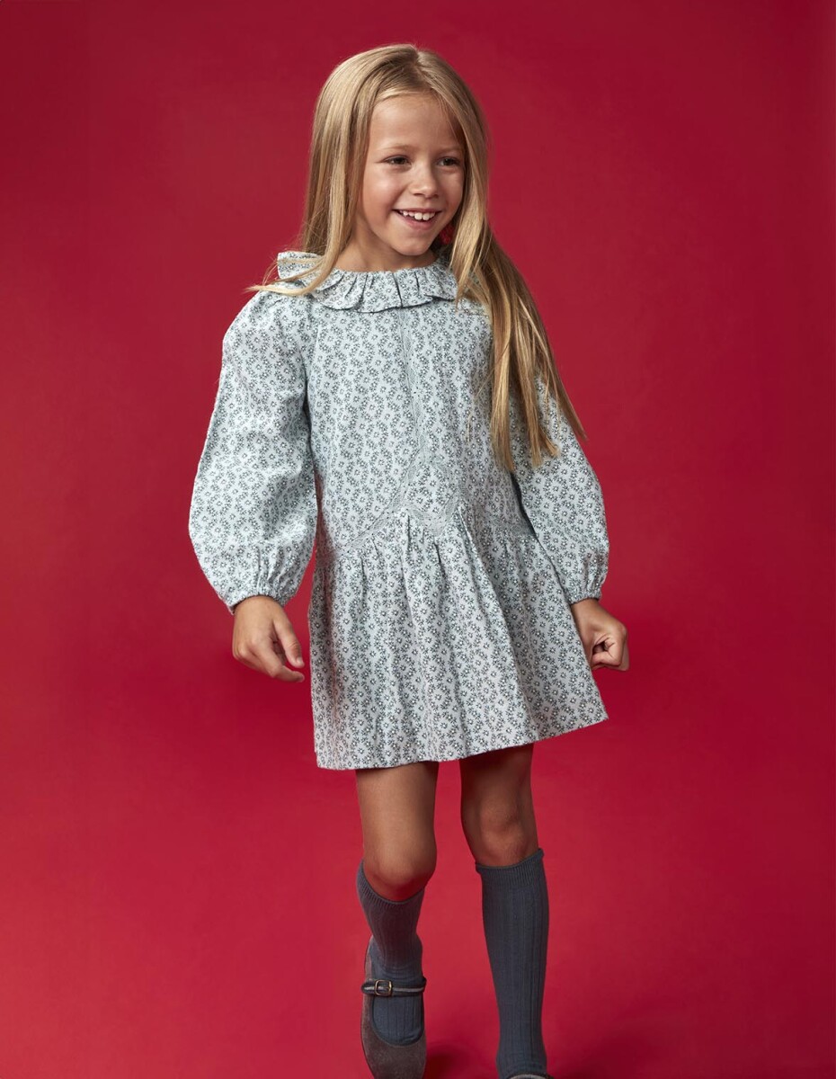 Vestido Flores - Azul Nuevo 