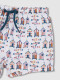Traje De Baño Estampado Casitas Blanco Roto