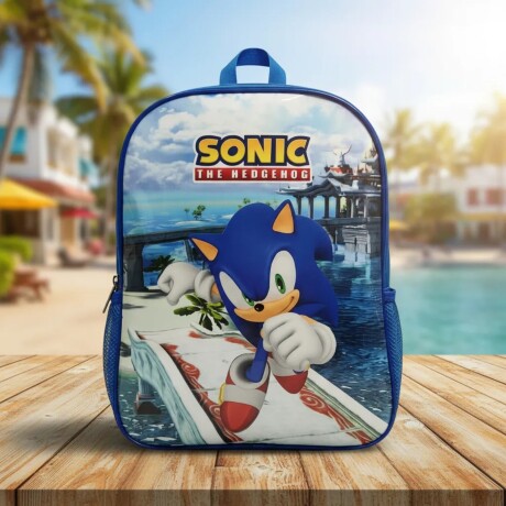 Mochila Infantil Transformers 30X24X20 Cm Sonic Azul
