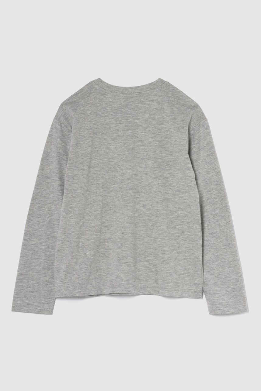 Remera Messi Manga Larga Niño Heather Grey