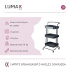 Carrito Organizador 3 Niveles Multiuso con Ruedas Negro