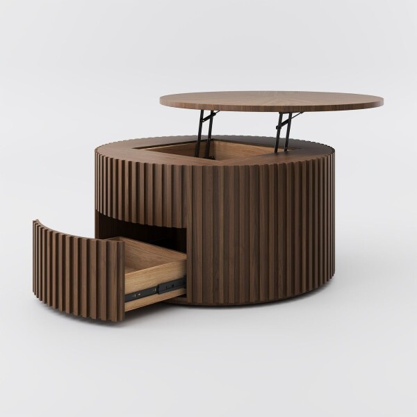 MESA DE CENTRO 3D MARRÓN - CIRCULAR