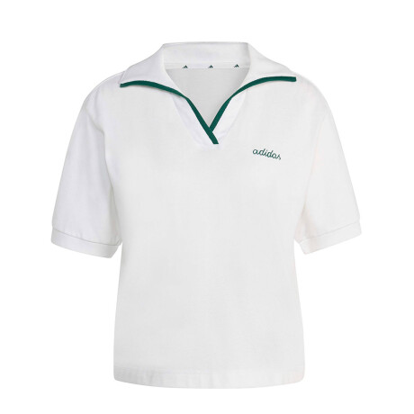 Remera de Mujer Adidas Polo Bordado Essentials Blanco - Verde