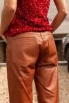 Leather jeans Caramel
