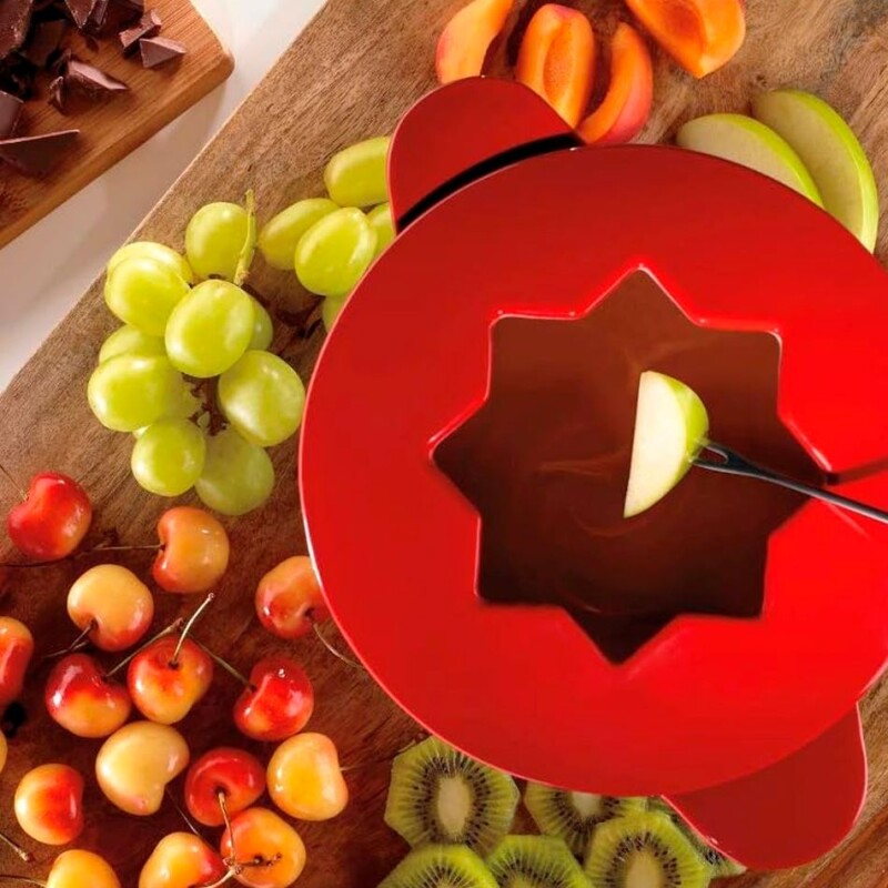 JUEGO DE FONDUE HIERRO FUNDIDO ROJO JUEGO DE FONDUE HIERRO FUNDIDO ROJO