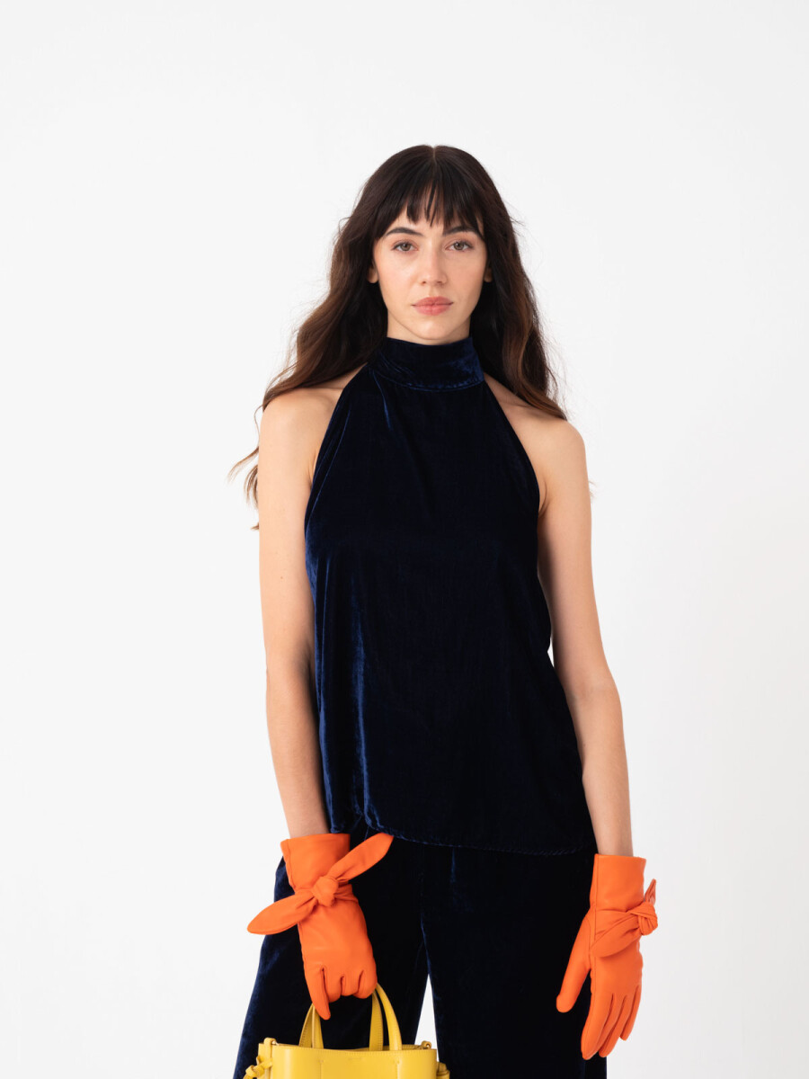 TOP HALTER VELVET 