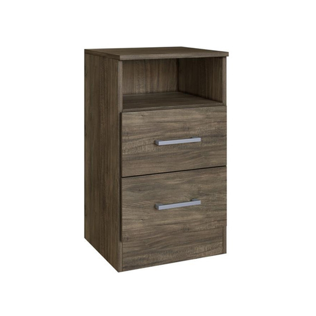 Mesa De Luz Blanca En Mdp Premium 1 Estante + 2 Cajones Ltc Color Carvallo Sintra 