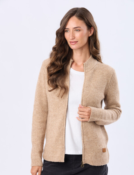 CAMPERA TEJIDA DE ABRIGO Tostado