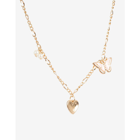 Collar Corto Multidijes Bañado En Oro Dorado