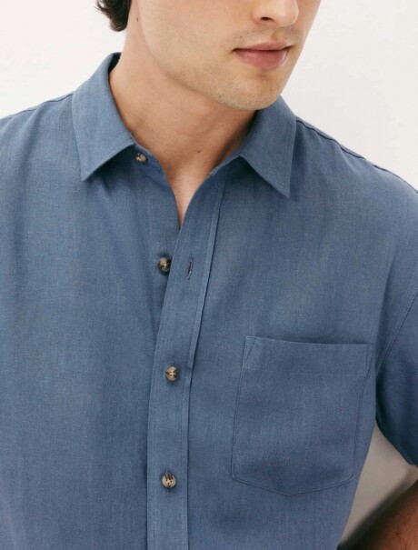 CAMISA MANGA CORTA SLIM AZUL