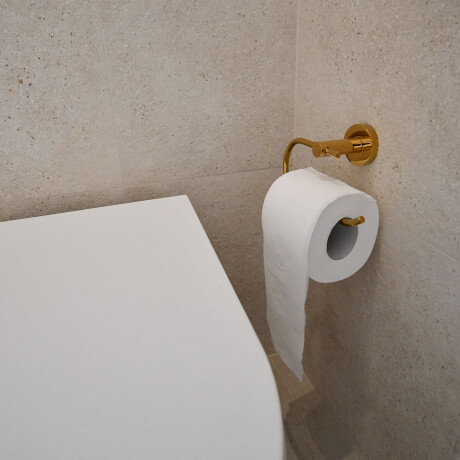 PORTA ROLLO METALICO MATE DE LA LINEA MODENA COLOR DORADO DORADO-BRUSHED GOLD