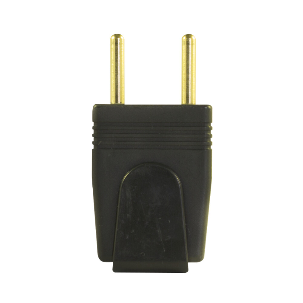 Ficha 2 polos s/tierra 10A, negro - Molveno ELE05187
