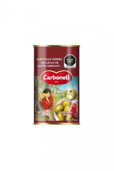 CARBONELL Aceitunas c/Jamón 340grs. CARBONELL Aceitunas c/Jamón 340grs.