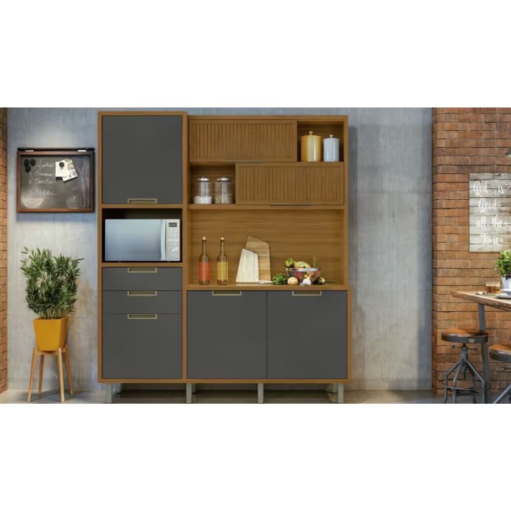 Mueble de cocina Kit Loft Gris 6 Puertas 2 cajones Mueble De Cocina Kit Loft Gris 6 Puertas 2 Cajones