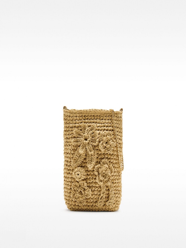 Bolso Para Móvil Efecto Rafia beige