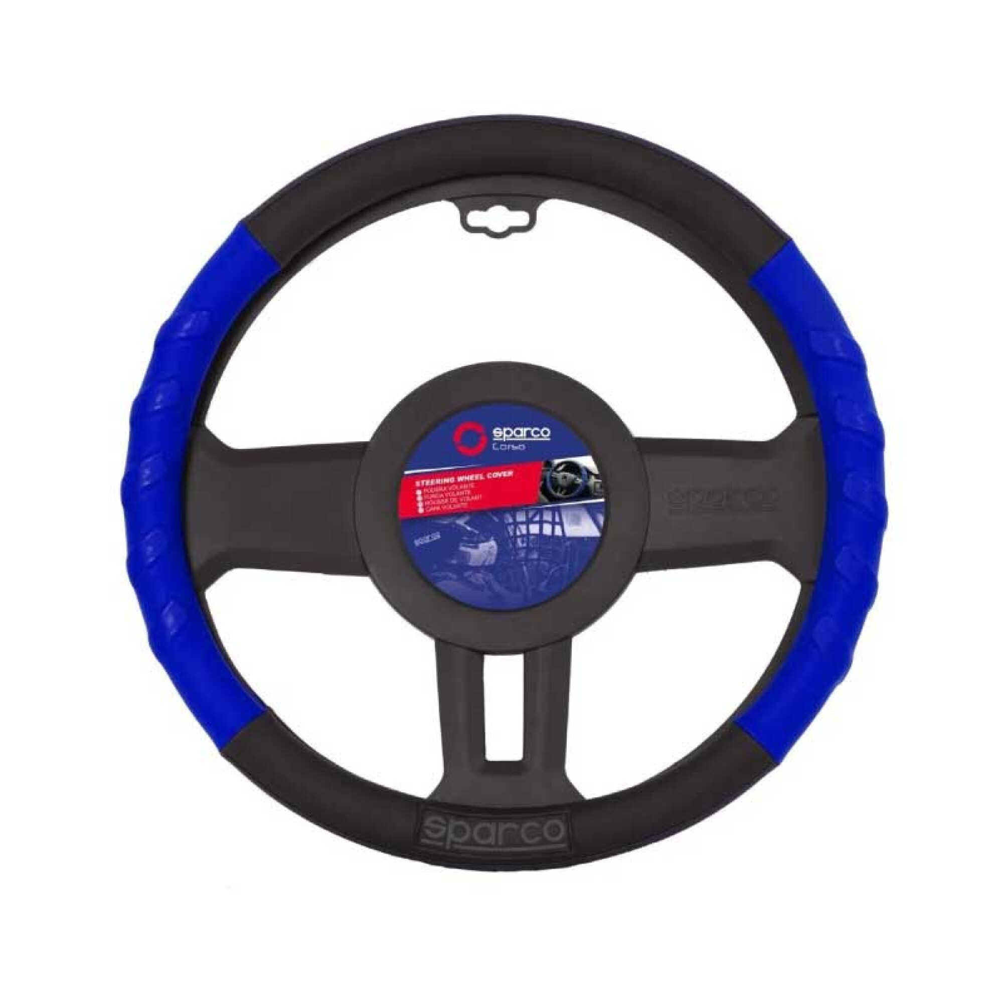 Cubre Volante Auto Protector Negro Con Detalle Azul — ML Center