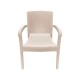 Juego de jardín 4 sillas con apoya brazo + mesa simil ratán 90x90cm BEIGE