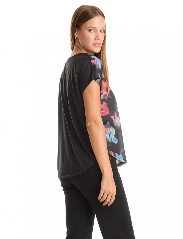 Remera Flores NEGRO/MULTI