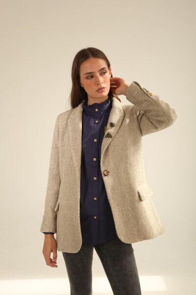 Blazer Cipra Short Beige jaspeado