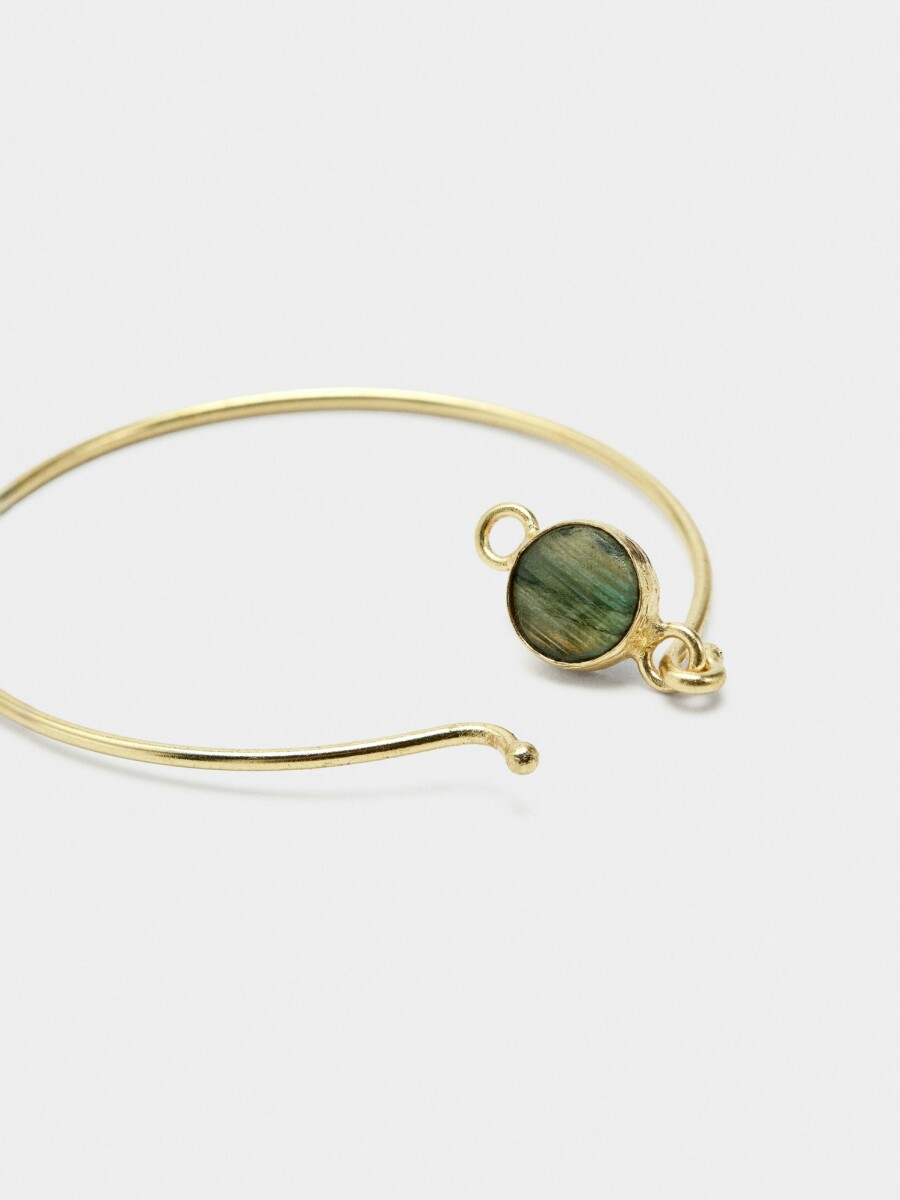 Pulsera Fina Con Piedra gris
