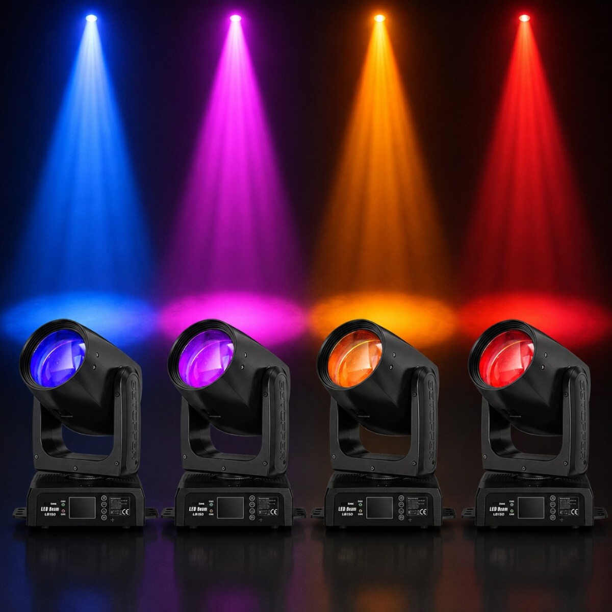 Cabeza Movil Big Dipper Lb150 Led Combo 4 Unidades Con Estuche 