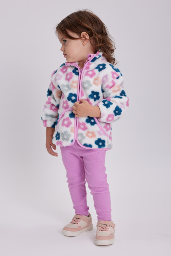 Calza rib estampada Peonia