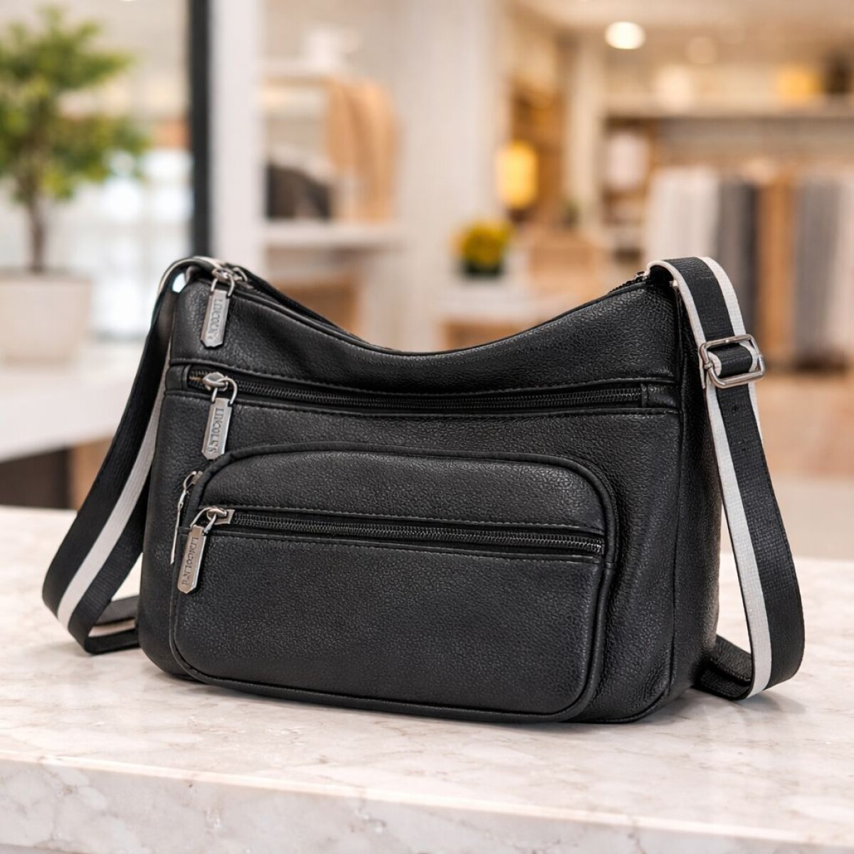 Bandolera Morral de Dama en Eco Cuero - Negro 