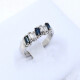 Anillo En Oro Blanco 18K, Brillantes Y Zafiros Anillo En Oro Blanco 18K, Brillantes Y Zafiros