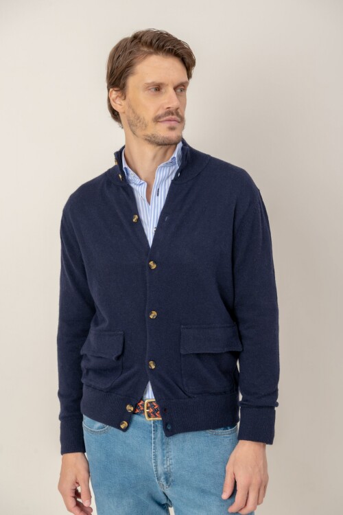Sweater Buttoned Azul marino