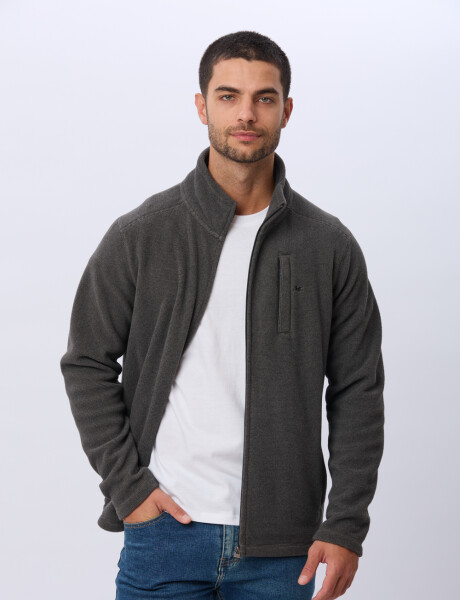 CAMPERA POLAR TEXTURADO LIVIANA Gris
