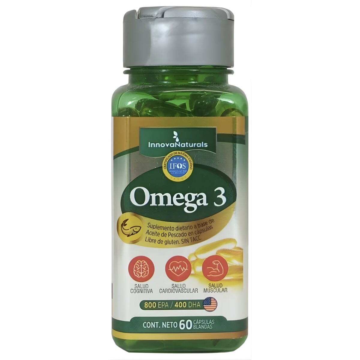 Omega 3 Innovanaturals Ifos 800 Epa + 400 Dha 60 cápsulas - Ninguno 