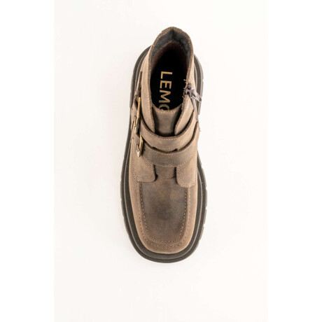 Bota Cuero Con Hebillas Vison