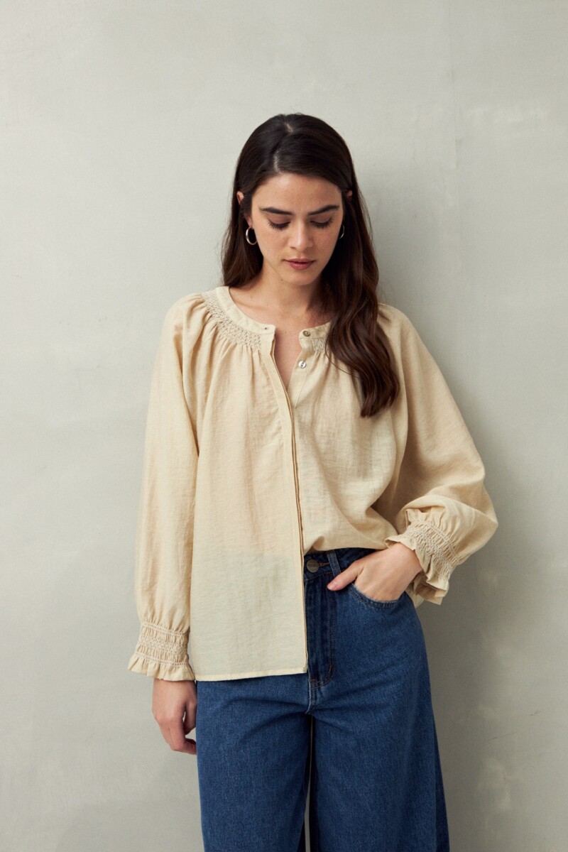 CAMISA HIDAYA Almendra