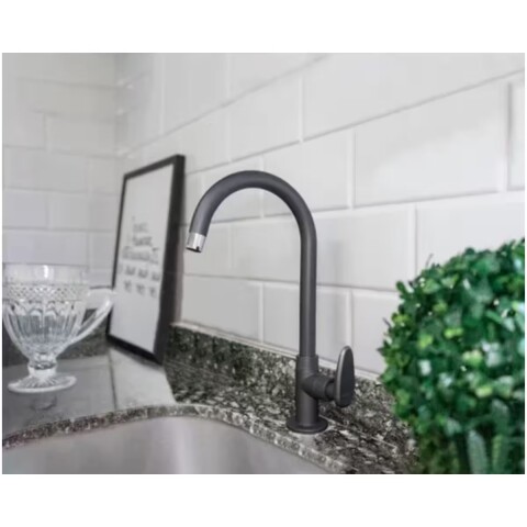 Grifo para lavatorio de mesada ALLURE DECORE gris mate Grifo Para Lavatorio De Mesada Allure Decore Gris Mate