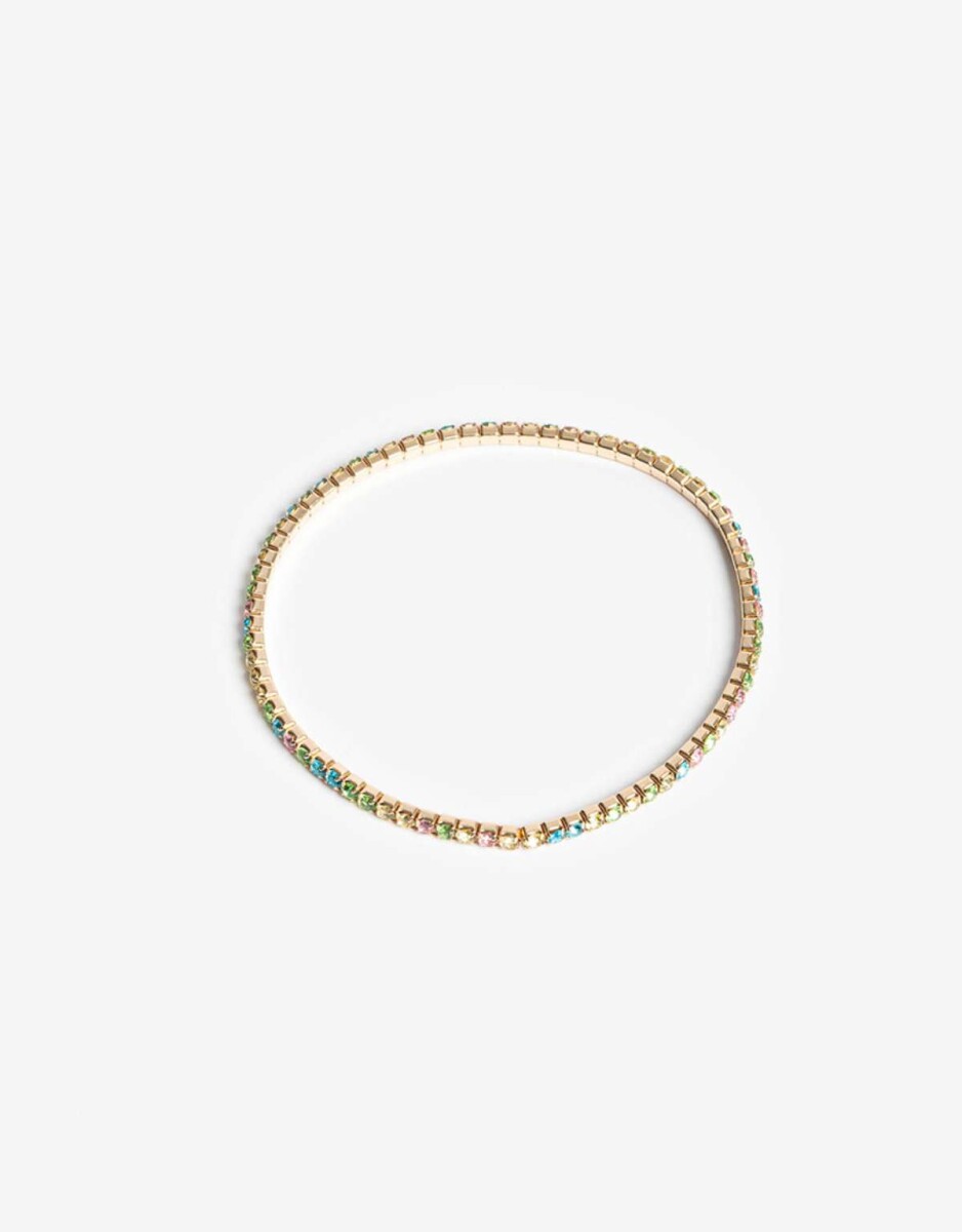 Pulseras Flexibles Strass - Dorado 