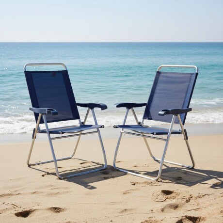 Set X 2 Sillas Altas Boreal 4 Posciones Aluminio AZUL OSCURO