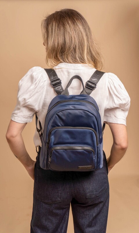 MOCHILA FLOR DE LOTO AZUL NOCHE