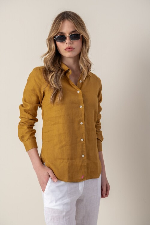 Camisa de dama lino Miel