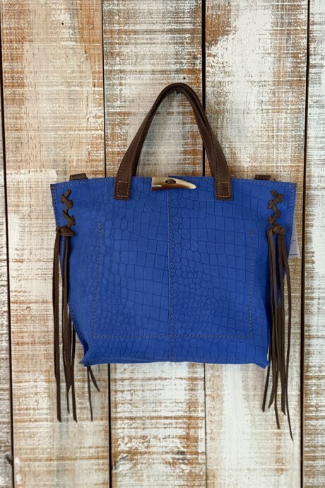 Cartera Texas Medium Azul Croco